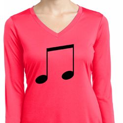 Music 8th Note Ladies Dry Wicking Long Sleeve Shirt Music 8th Note Ladies Dry Wicking Long Sleeve Shirt