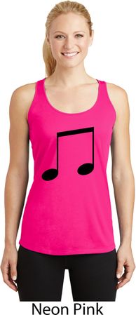Music 8th Note Ladies Dry Wicking Racerback Tank Top