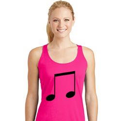 Music 8th Note Ladies Dry Wicking Racerback Tank Top Music 8th Note Ladies Dry Wicking Racerback Tank Top