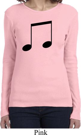 Music 8th Note Ladies Long Sleeve Shirt