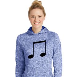 Music 8th Note Ladies Moisture Wicking Hoodie Music 8th Note Ladies Moisture Wicking Hoodie