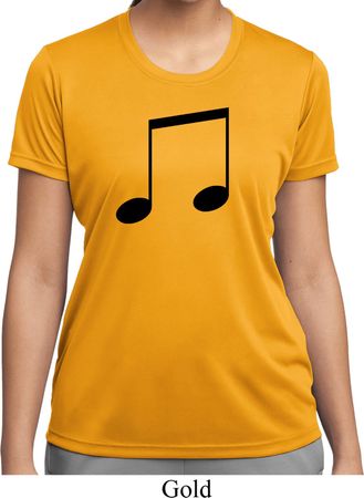 Music 8th Note Ladies Moisture Wicking Shirt