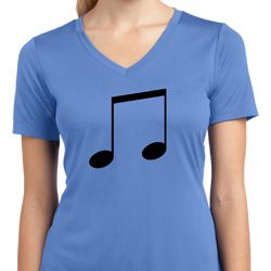 Music 8th Note Ladies Moisture Wicking V-neck Shirt Music 8th Note Ladies Moisture Wicking V-neck Shirt