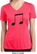 Music 8th Note Ladies Moisture Wicking V-neck Shirt