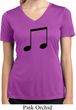 Music 8th Note Ladies Moisture Wicking V-neck Shirt