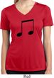 Music 8th Note Ladies Moisture Wicking V-neck Shirt
