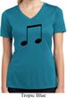 Music 8th Note Ladies Moisture Wicking V-neck Shirt