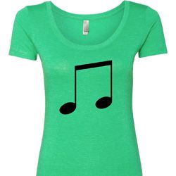Music 8th Note Ladies Scoop Neck Shirt Music 8th Note Ladies Scoop Neck Shirt