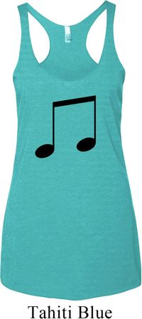 Music 8th Note Ladies Tri Blend Racerback Tank Top