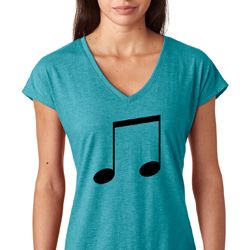 Music 8th Note Ladies Tri Blend V-Neck Shirt Music 8th Note Ladies Tri Blend V-Neck Shirt