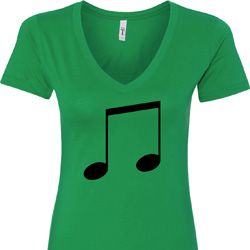 Music 8th Note Ladies V-Neck Shirt Music 8th Note Ladies V-Neck Shirt