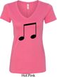 Music 8th Note Ladies V-Neck Shirt