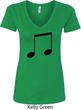 Music 8th Note Ladies V-Neck Shirt
