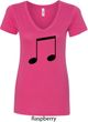 Music 8th Note Ladies V-Neck Shirt
