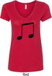 Music 8th Note Ladies V-Neck Shirt