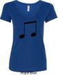 Music 8th Note Ladies V-Neck Shirt