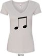 Music 8th Note Ladies V-Neck Shirt
