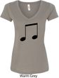 Music 8th Note Ladies V-Neck Shirt