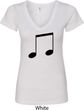 Music 8th Note Ladies V-Neck Shirt