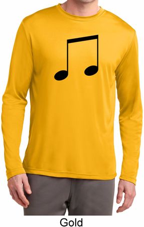 Music 8th Note Mens Dry Wicking Long Sleeve Shirt