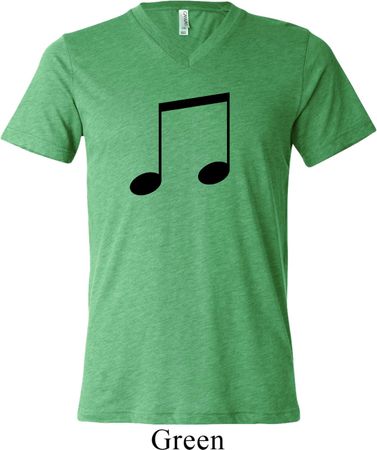 Music 8th Note Mens Tri Blend V-neck Shirt