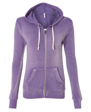 Clearance - MV Sport Ladies Burnout Hoodie - Orchid Purple