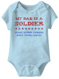 My Dad Is A Soldier Funny Baby Romper Blue Infant Babies Creeper My Dad Is A Soldier Funny Baby Romper Blue Infant Babies Creeper