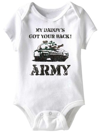 My Daddy's Got Your Back! Funny Baby Romper White Infant Babies Creeper