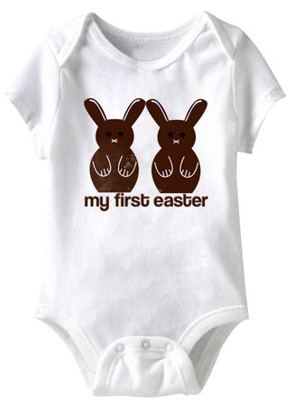 My First Easter Funny Baby Romper White Infant Babies Creeper