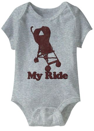 My Ride Funny Baby Romper Athletic Heather Infant Babies Creeper