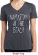 Namastay at the Beach Ladies Moisture Wicking V-neck Shirt