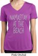 Namastay at the Beach Ladies Moisture Wicking V-neck Shirt