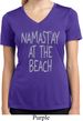 Namastay at the Beach Ladies Moisture Wicking V-neck Shirt