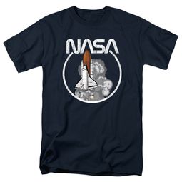 NASA The Space Shuttle in Circle Adult T-shirt - Black