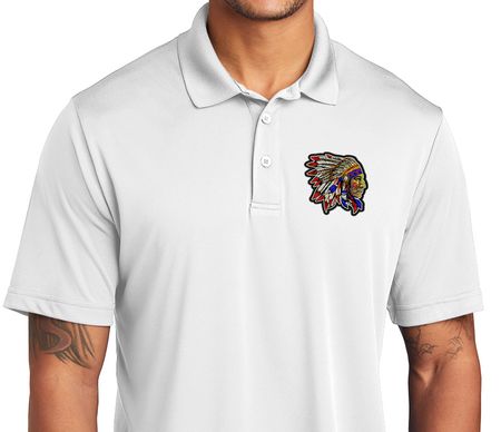 Men's BIG CHIEF Biker American Indian Motorcycle Moisture-Wicking Polo Shirt