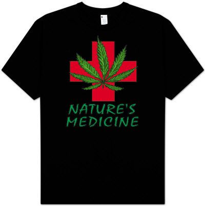 NATURE'S MEDICINE Funny Pot Weed Marijuana Smoking Adult T-shirt