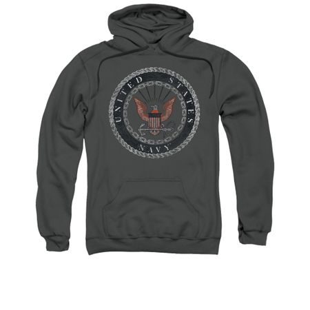 Navy Hoodie Navy Rope Emblem Charcoal Sweatshirt Hoody