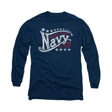 Navy Shirt Est 1775 Long Sleeve Navy Tee T-Shirt