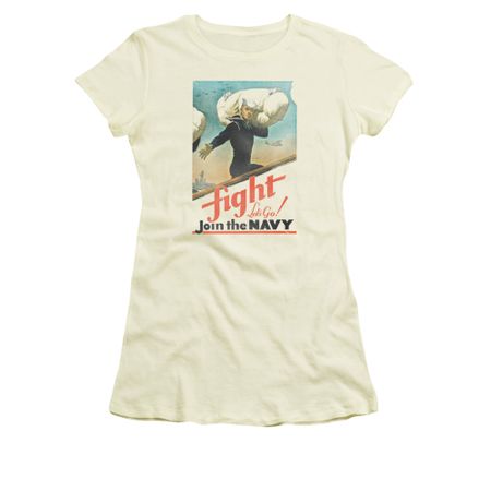 Navy Shirt Juniors Fight Cream T-Shirt