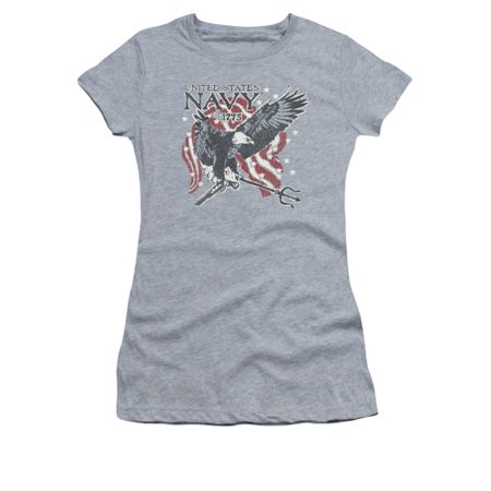 Navy Shirt Juniors Navy Eagle Trident Athletic Heather T-Shirt