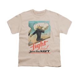 Navy Shirt Kids Fight Cream T-Shirt