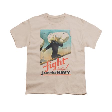 Navy Shirt Kids Fight Cream T-Shirt