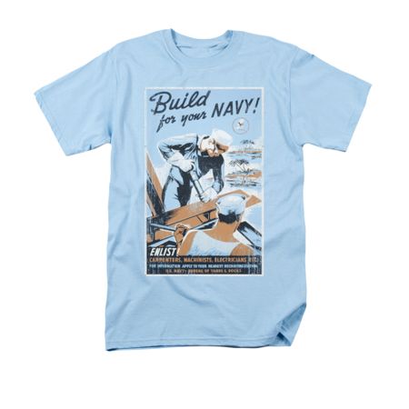 Navy Shirt Navy Build Light Blue T-Shirt