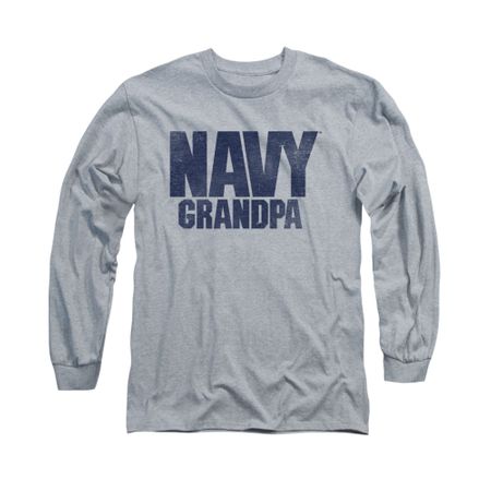 Navy Shirt Navy Grandpa Long Sleeve Athletic Heather Tee T-Shirt