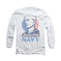 Navy Shirt Navy Join The Navy Long Sleeve White Tee T-Shirt Navy Shirt Navy Join The Navy Long Sleeve White Tee T-Shirt
