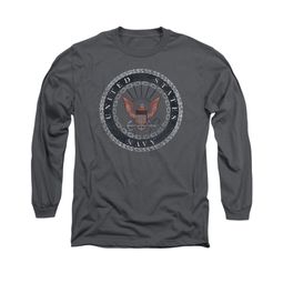 Navy Shirt Navy Rope Emblem Long Sleeve Charcoal Tee T-Shirt