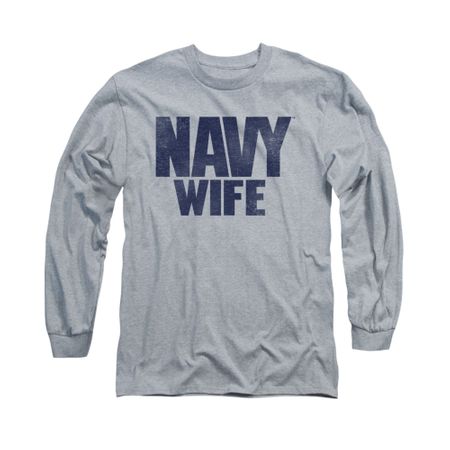 Navy Shirt Navy Wife Long Sleeve Athletic Heather Tee T-Shirt