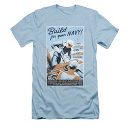 Navy Shirt Slim Fit Navy Build Light Blue T-Shirt