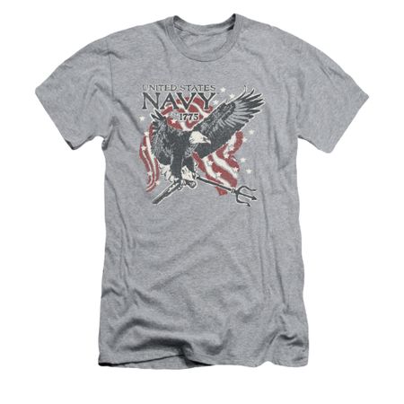 Navy Shirt Slim Fit Navy Eagle Trident Athletic Heather T-Shirt