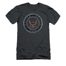 Navy Shirt Slim Fit Navy Rope Emblem Charcoal T-Shirt